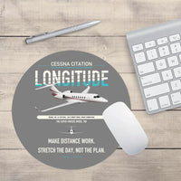 Thumbnail for Cessna Citation Longitude design on gray round mouse pad