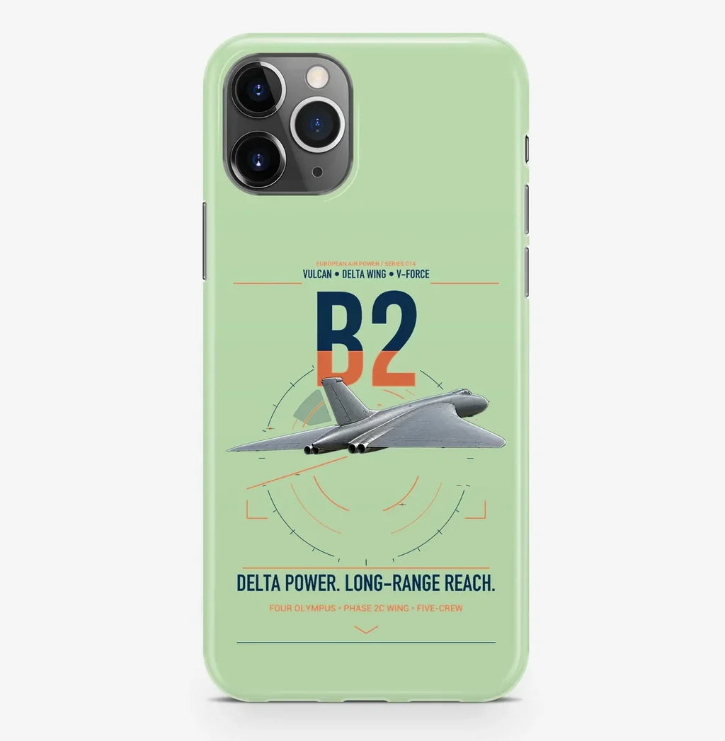 Avro Vulcan B2 design on light green magsafe iphone case, for iPhone Pro Max