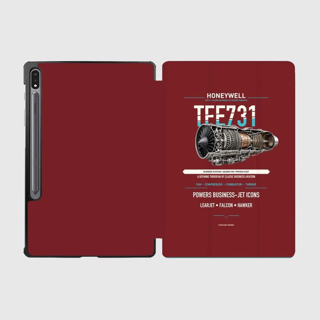 TFE731 design on dark red samsung tablet tablet case