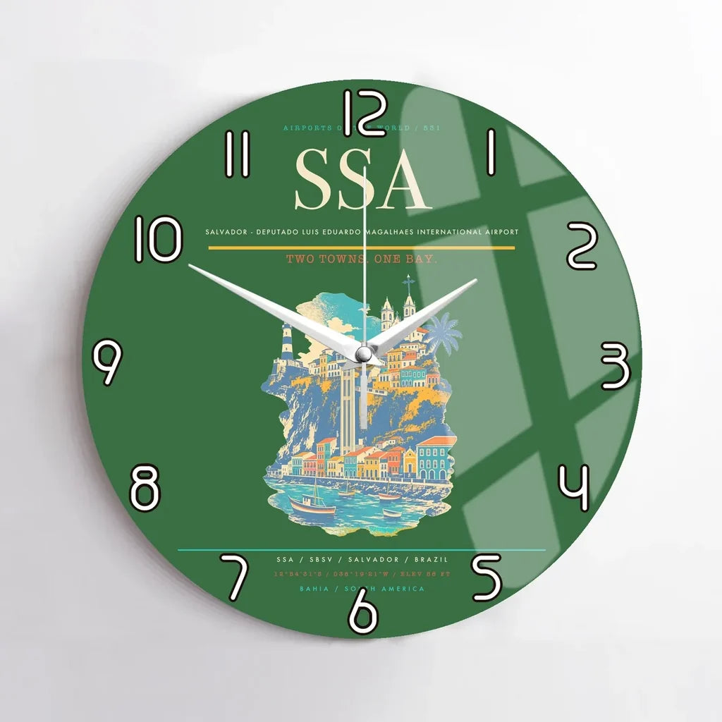 Salvador - Deputado Luis Eduardo Magalhaes International Airport SSA Wall-Clock No-Frame - Green