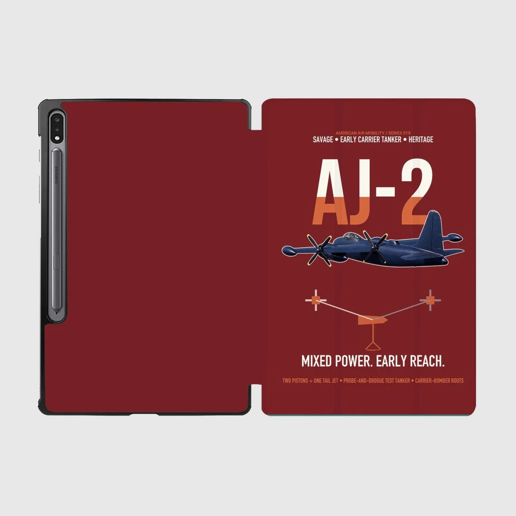 AJ-2 Savage Tanker design on dark red samsung tablet tablet case