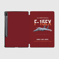 Thumbnail for F-15EX Eagle II Connect Carry Control design on dark red samsung tablet tablet case