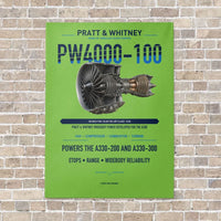 Thumbnail for PW4000-100 vertical canvas print - no frame - light green background