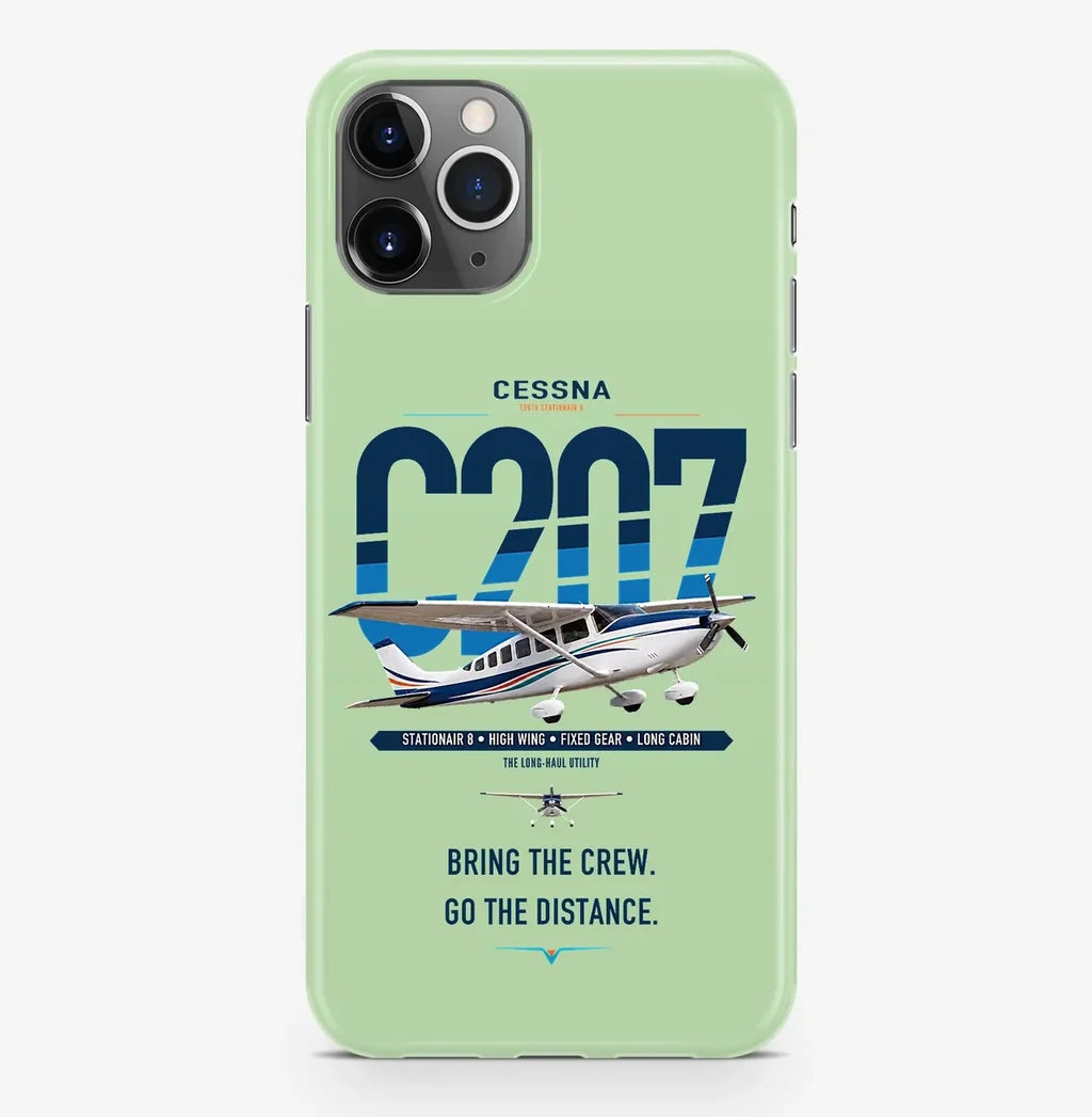 Cessna T207A Stationair 8 design on light green magsafe iphone case, for iPhone Pro Max