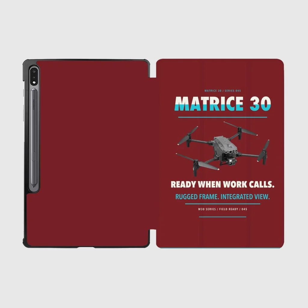 DJI Matrice 30 design on dark red samsung tablet tablet case