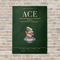 Thumbnail for Cesar Manrique-Lanzarote Airport ACE - Canvas Framed - Dark Green