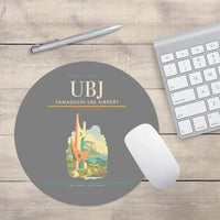 Thumbnail for Yamaguchi Ube Airport (UBJ) design on gray round mouse pad