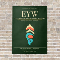 Thumbnail for Key West International Airport EYW - Canvas Framed - Dark Green