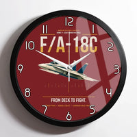 Thumbnail for F-A-18C Hornet design on dark red framed wall clock