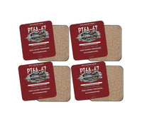 Thumbnail for PT6A-67 design on dark red 4 pieces set coaster
