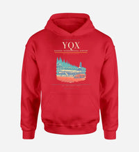 Thumbnail for Gander International Airport (YQX) design on red hoodie single-side print