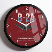 Thumbnail for B-2A Spirit design on dark red framed wall clock