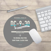 Thumbnail for McDonnell Douglas DC-9-30 design on gray round mouse pad