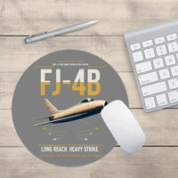 Thumbnail for FJ-4B Fury design on gray round mouse pad