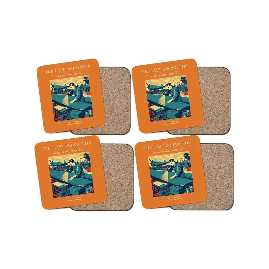 The Last Inspection - Designed Coasters design on orange 4-pieces-set