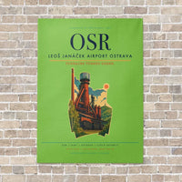 Thumbnail for Leoš Janáček Airport Ostrava OSR vertical canvas print - no frame - light green background