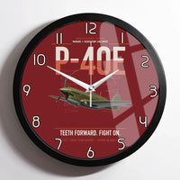 Thumbnail for P-40E Warhawk design on dark red framed wall clock