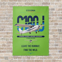 Thumbnail for Cessna 180J Skywagon vertical canvas print - no frame - light green background
