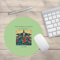 Thumbnail for VINTAGE G4538 - The Swords Into Seats - Designed Mouse Pads design on lightgreen round