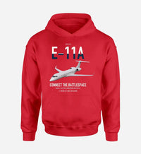 Thumbnail for E-11A BACN design on red double-side hoodie, single-side print