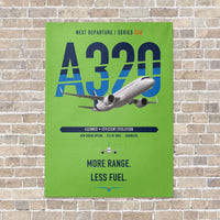 Thumbnail for Airbus A320neo vertical canvas print - no frame - light green background