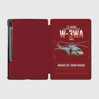 Thumbnail for PZL-Świdnik W-3WA Sokół design on dark red samsung tablet tablet case