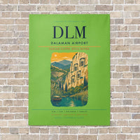 Thumbnail for Dalaman Airport DLM vertical canvas print - no frame - light green background