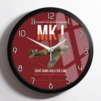 Thumbnail for Hawker Hurricane Mk I design on dark red framed wall clock