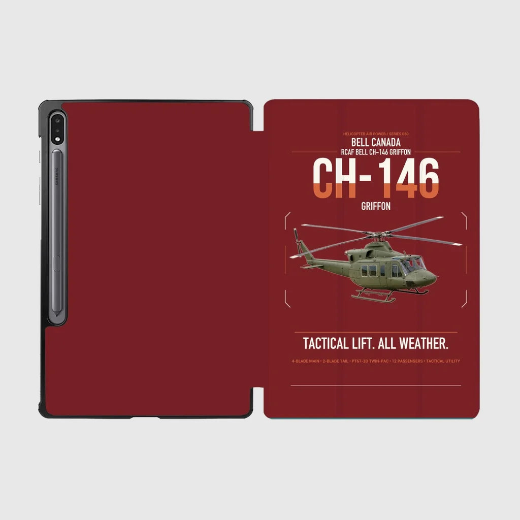 Bell Canada CH-146 Griffon design on dark red samsung tablet tablet case
