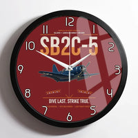 Thumbnail for SB2C-5 Helldiver design on dark red framed wall clock