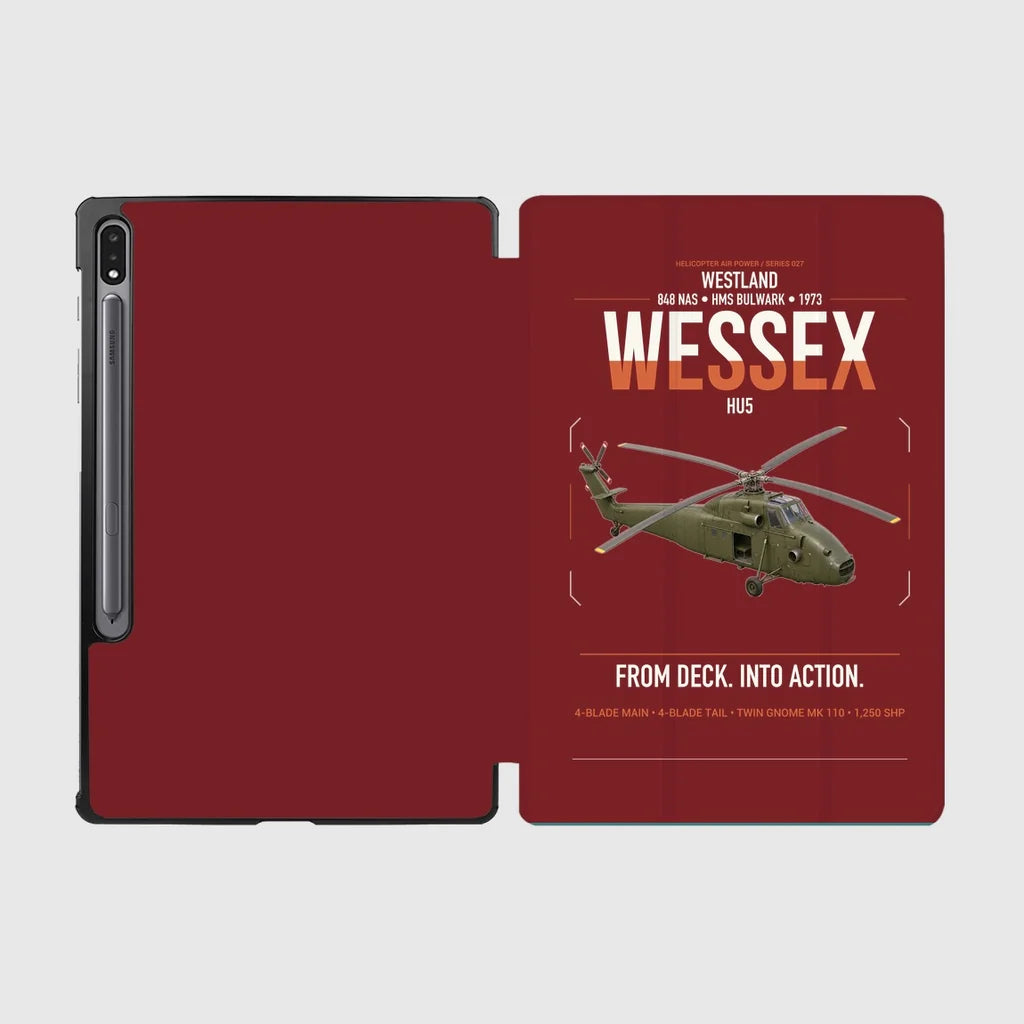Westland Wessex HU5 design on dark red samsung tablet tablet case