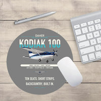 Thumbnail for Daher Kodiak 100 Series III design on gray round mouse pad