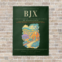Thumbnail for Aeropuerto Internacional de Guanajuato BJX - Canvas Framed - Dark Green