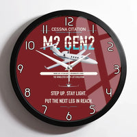 Thumbnail for Cessna Citation M2 Gen2 design on dark red framed wall clock