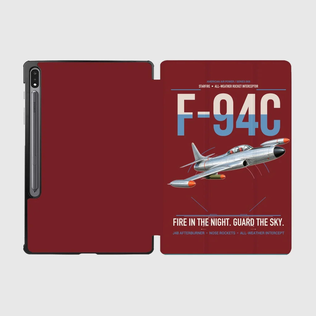 F-94C Starfire design on dark red samsung tablet tablet case
