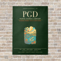 Thumbnail for Punta Gorda Airport PGD - Canvas Framed - Dark Green