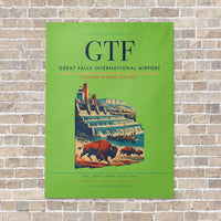 Thumbnail for Great Falls International Airport GTF vertical canvas print - no frame - light green background