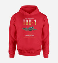 Thumbnail for TBD-1 Devastator design on red double-side hoodie, single-side print