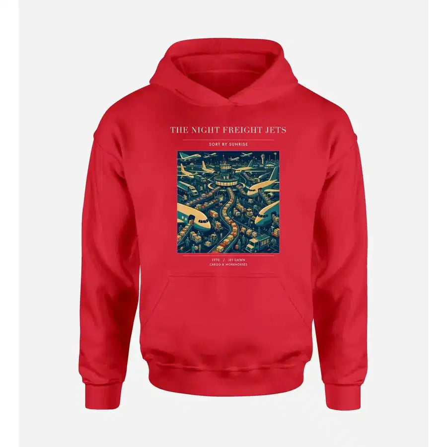 VINTAGE G4133 - The Night Freight Jets - Premium Hoodie design on red premium