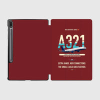 Thumbnail for Airbus A321XLR design on dark red samsung tablet tablet case