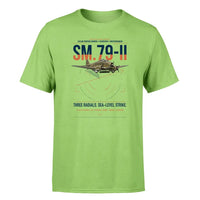 Thumbnail for Savoia-Marchetti SM.79-II Sparviero design on light green t-shirt, single-side print