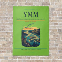 Thumbnail for Fort McMurray International Airport YMM vertical canvas print - no frame - light green background