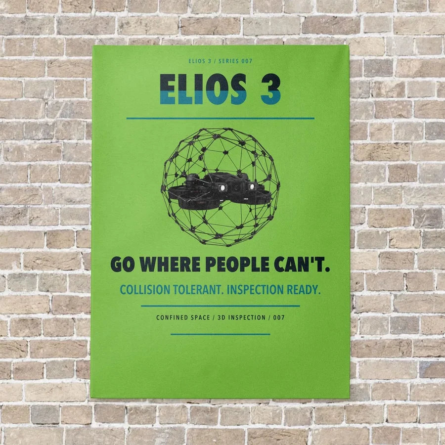 Flyability Elios 3 vertical canvas print - no frame - light green background