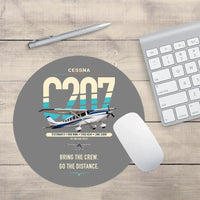 Thumbnail for Cessna T207A Stationair 8 design on gray round mouse pad