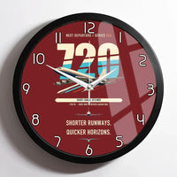 Thumbnail for Boeing 720B design on dark red framed wall clock