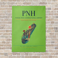 Thumbnail for Phnom Penh International Airport PNH vertical canvas print - no frame - light green background