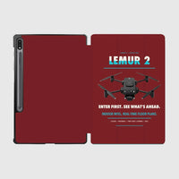 Thumbnail for BRINC LEMUR 2 design on dark red samsung tablet tablet case