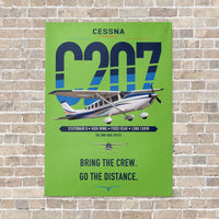 Thumbnail for Cessna T207A Stationair 8 vertical canvas print - no frame - light green background