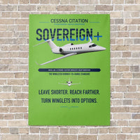Thumbnail for Cessna Citation Sovereign+ vertical canvas print - no frame - light green background
