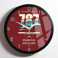 Thumbnail for Boeing 787-8 Dreamliner design on dark red framed wall clock